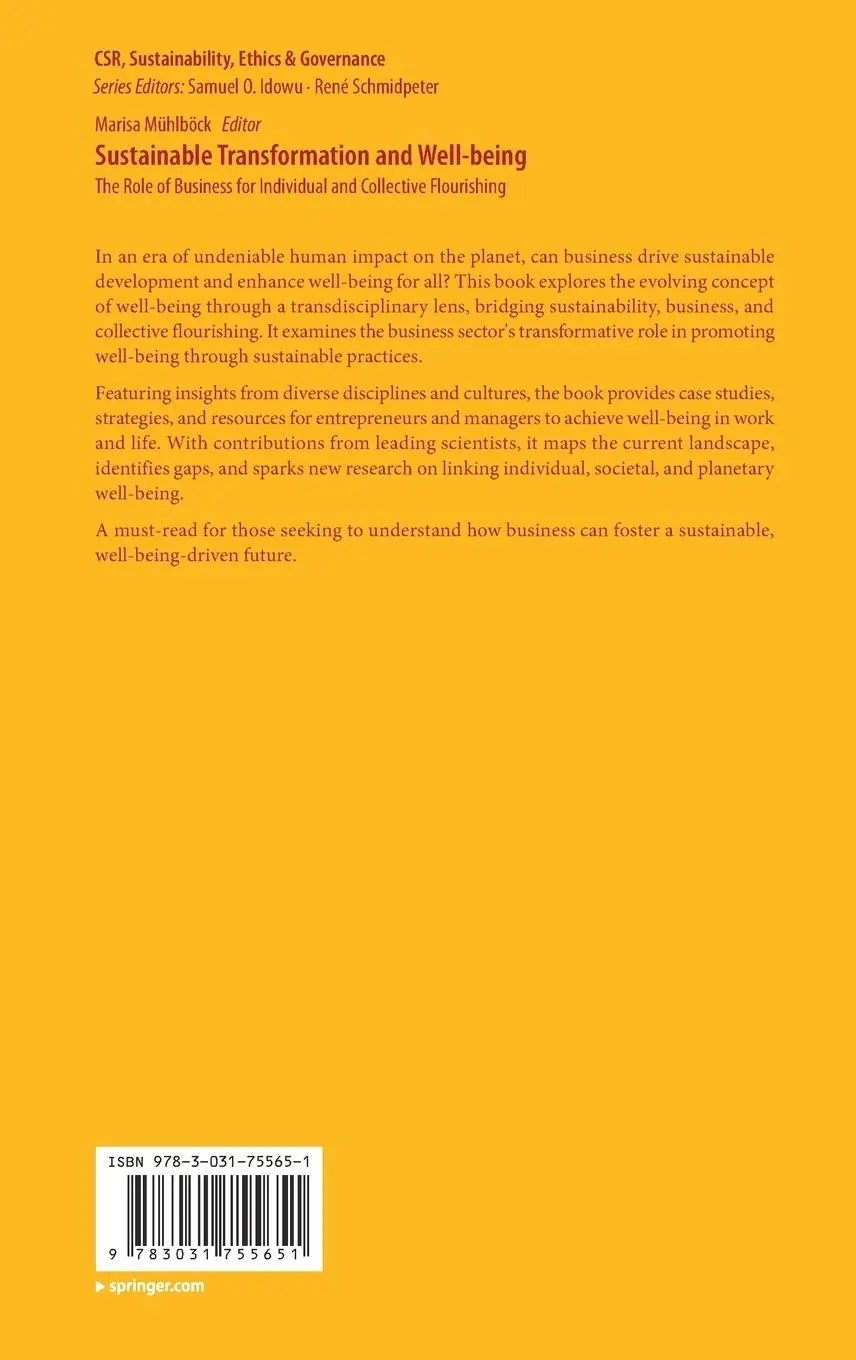 Rückseite: 9783031755651 | Sustainable Transformation and Well-being | Marisa Mühlböck | Buch