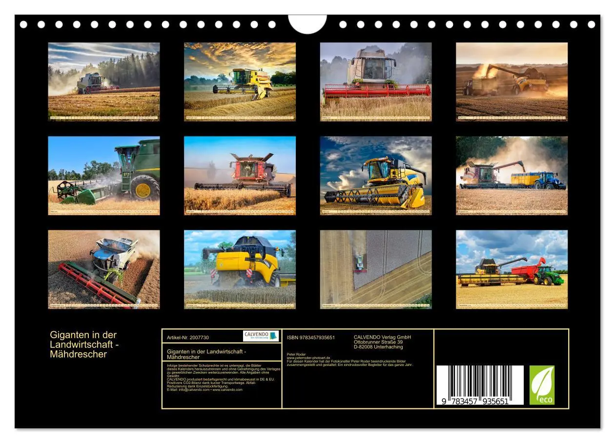 Bild: 9783457935651 | Giganten in der Landwirtschaft - Mähdrescher (Wandkalender 2026 DIN...