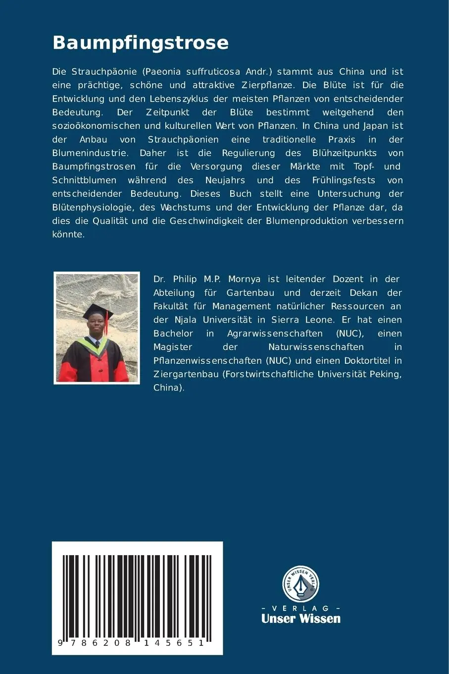 Rückseite: 9786208145651 | Baumpfingstrose | Blütenknospenentwicklung und Blühmechanismus | Buch