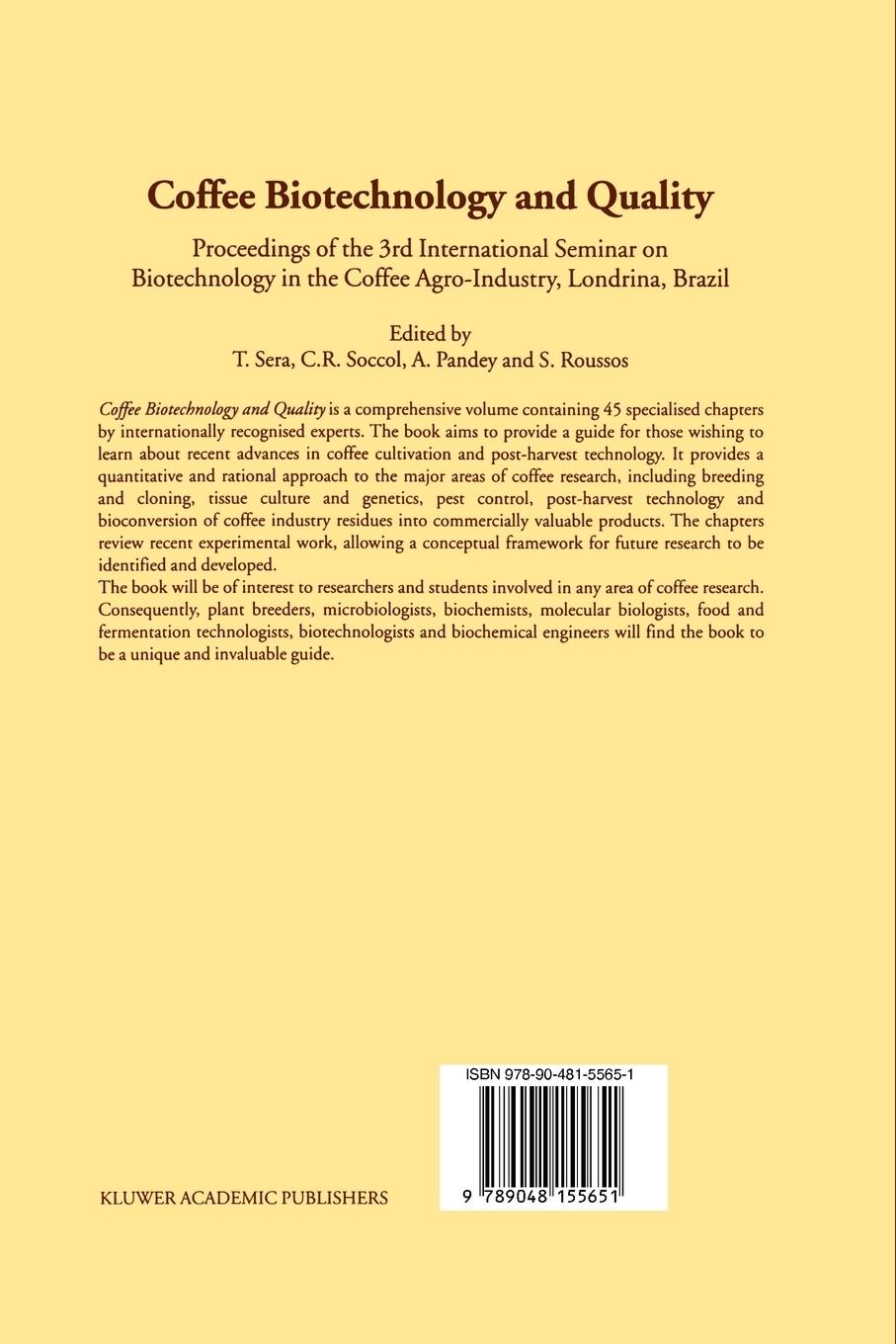 Rückseite: 9789048155651 | Coffee Biotechnology and Quality | T. Sera (u. a.) | Taschenbuch