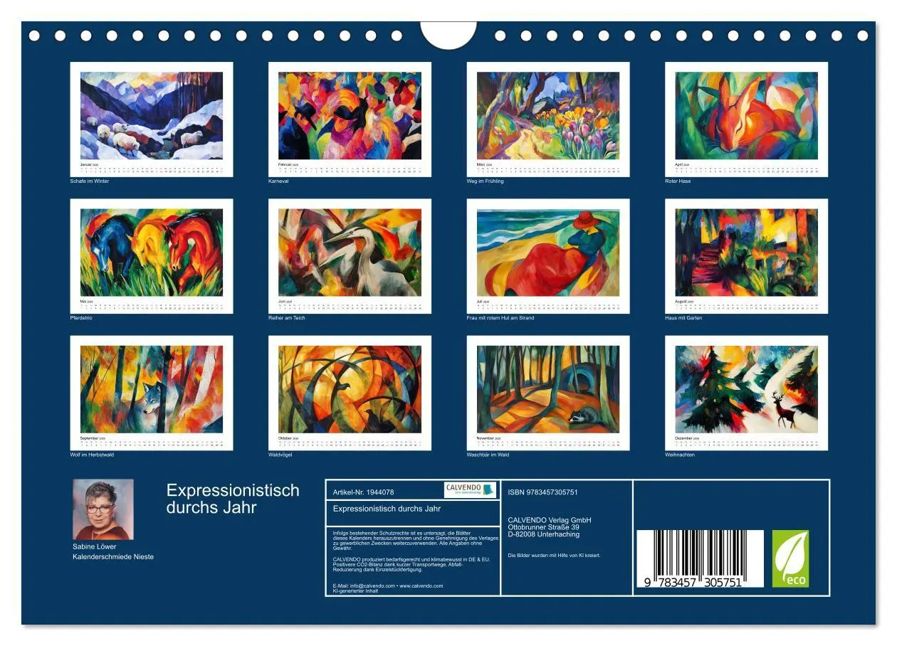 Bild: 9783457305751 | Expressionistisch durchs Jahr (Wandkalender 2026 DIN A4 quer),...
