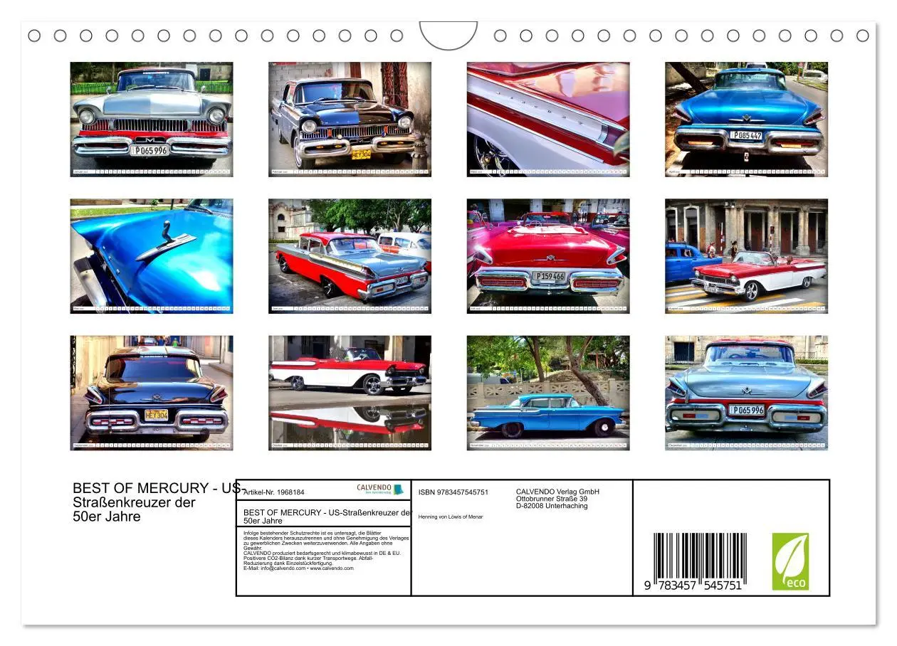 Bild: 9783457545751 | BEST OF MERCURY - US-Straßenkreuzer der 50er Jahre (Wandkalender...
