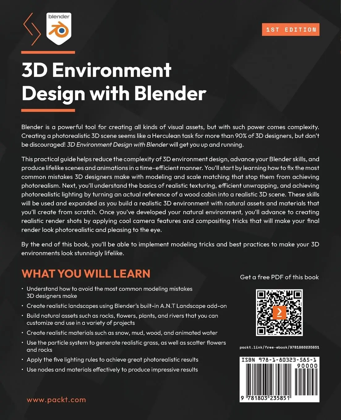 Rückseite: 9781803235851 | 3D Environment Design with Blender | Abdelilah Hamdani | Taschenbuch