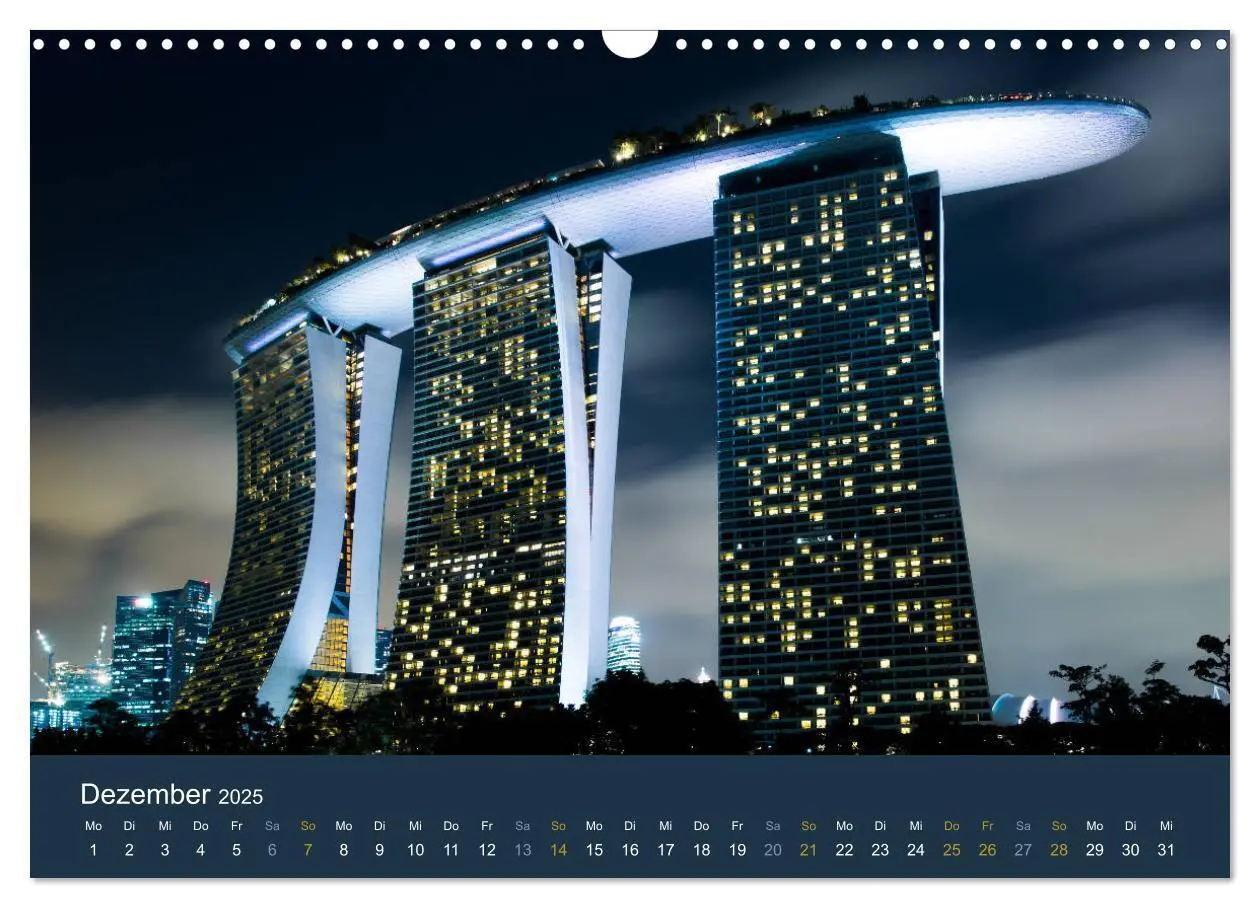 Bild: 9783435445851 | Singapur bei Nacht und Tag (Wandkalender 2025 DIN A3 quer),...