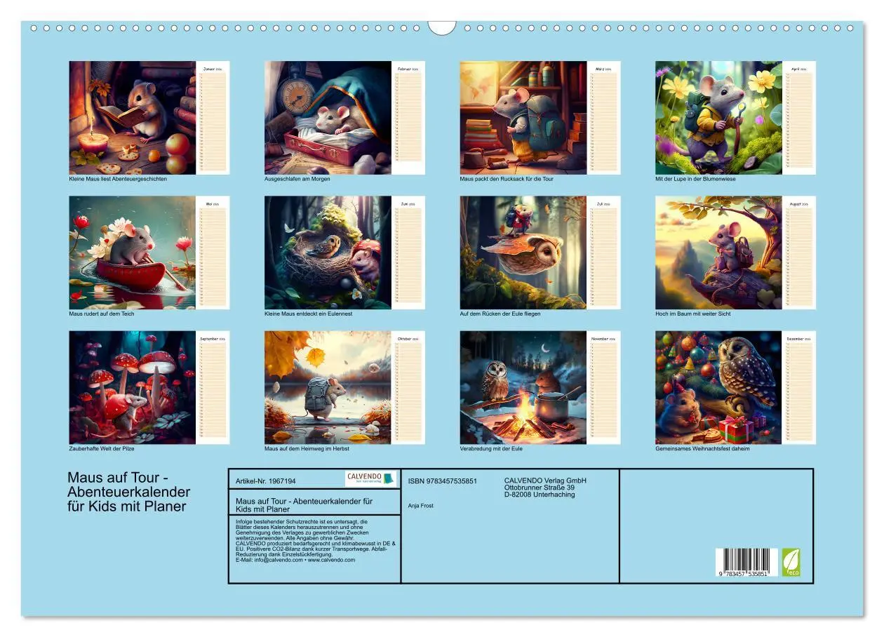 Bild: 9783457535851 | Maus auf Tour - Abenteuerkalender für Kids mit Planer (Wandkalender...