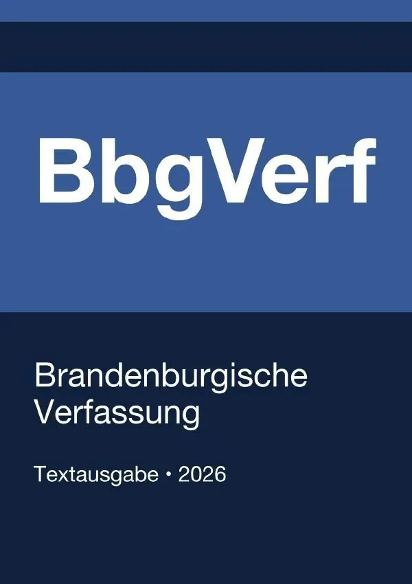 Cover: 9783565375851 | BbgVerf - Brandenburgische Verfassung 2026 | Gesetze24 Deutschland