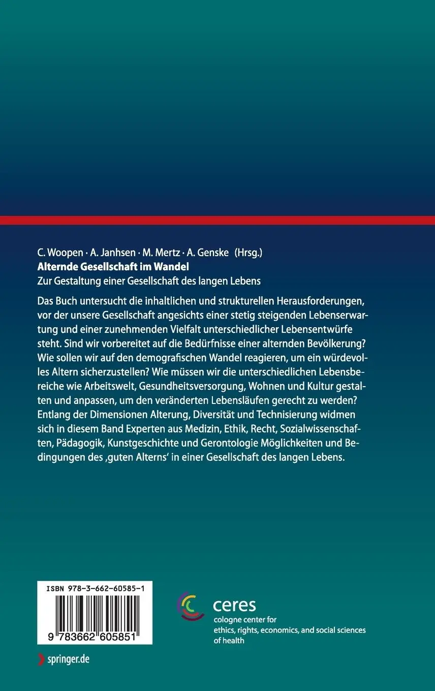 Rückseite: 9783662605851 | Alternde Gesellschaft im Wandel | Christiane Woopen (u. a.) | Buch
