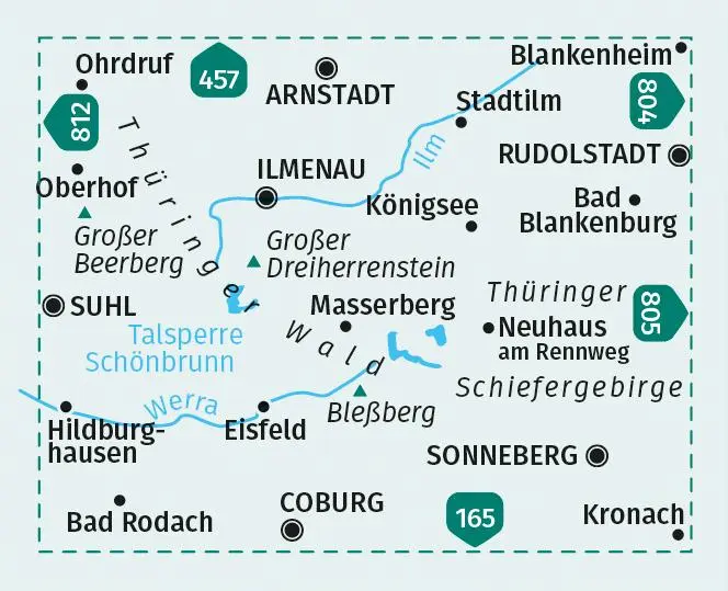Bild: 9783991215851 | KOMPASS Wanderkarte 813 Östlicher Thüringer Wald 1:50.000 | 2 S.