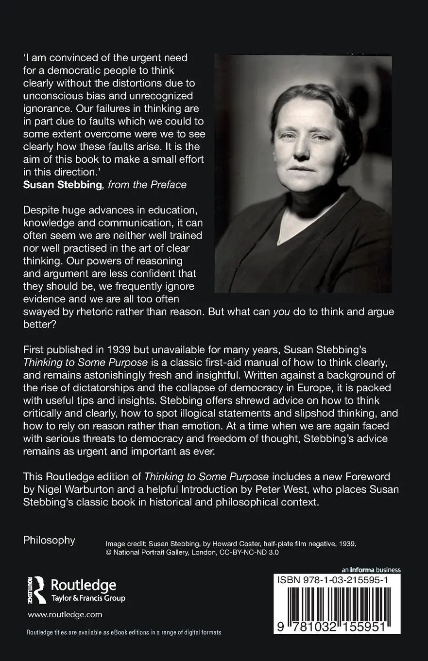 Rückseite: 9781032155951 | Thinking to Some Purpose | Susan Stebbing | Taschenbuch | Englisch