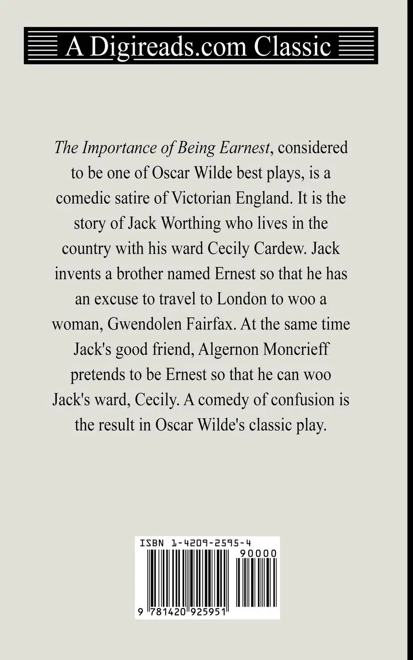 Rückseite: 9781420925951 | The Importance of Being Earnest | Oscar Wilde | Taschenbuch | Englisch