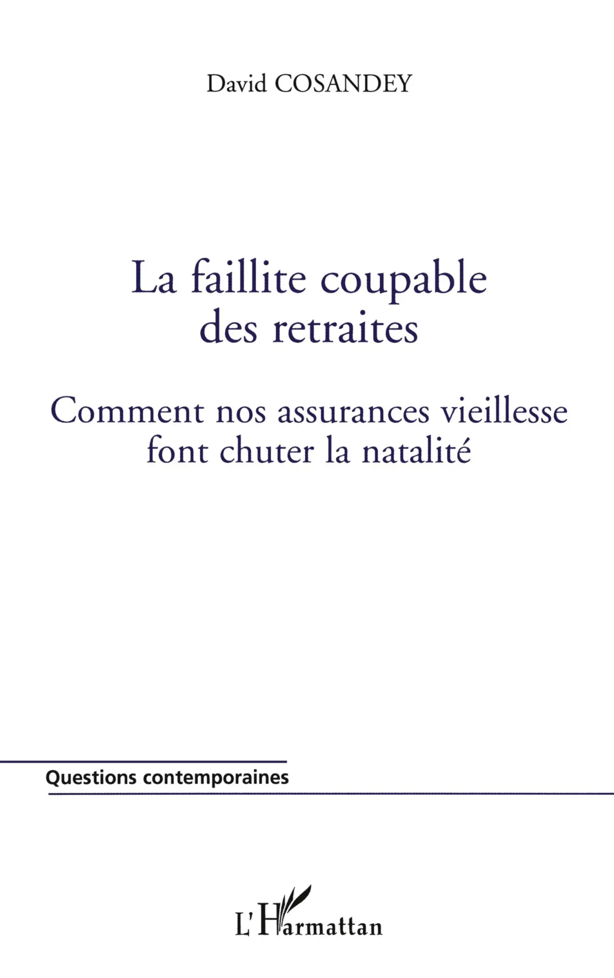Cover: 9782747555951 | La faillite coupable des retraites | David Cosandey | Taschenbuch