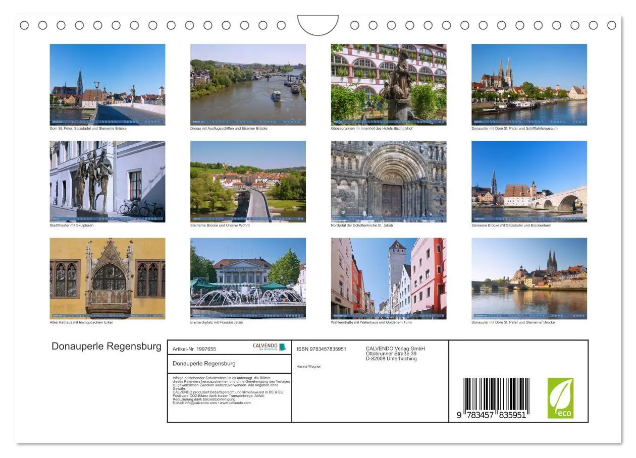 Bild: 9783457835951 | Donauperle Regensburg (Wandkalender 2026 DIN A4 quer), CALVENDO...