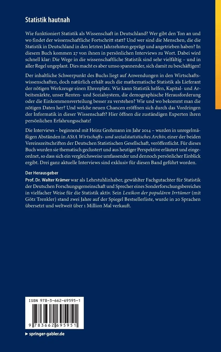 Rückseite: 9783662695951 | Statistik hautnah | Walter Krämer | Buch | HC runder Rücken kaschiert