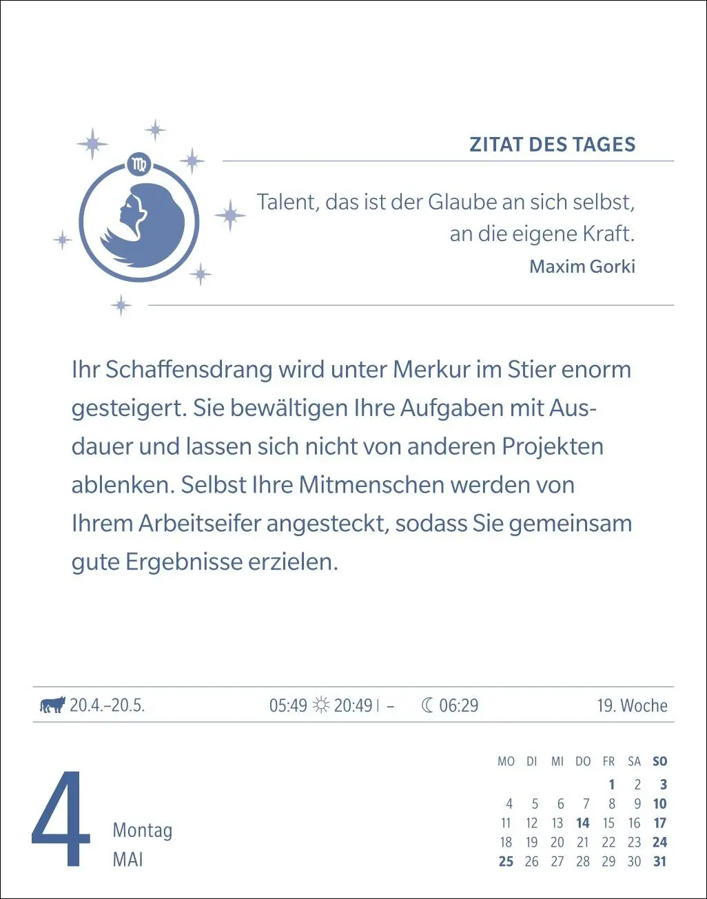 Bild: 9783840035951 | Jungfrau Sternzeichenkalender 2026 - Tagesabreißkalender - Ihr...