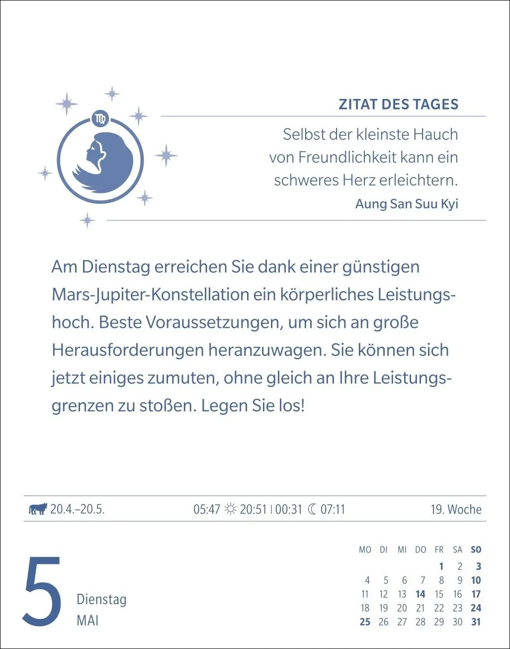 Bild: 9783840035951 | Jungfrau Sternzeichenkalender 2026 - Tagesabreißkalender - Ihr...