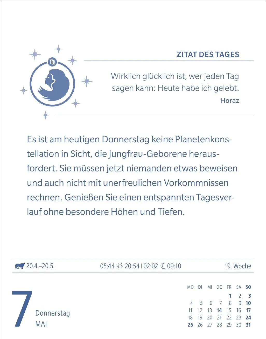 Bild: 9783840035951 | Jungfrau Sternzeichenkalender 2026 - Tagesabreißkalender - Ihr...