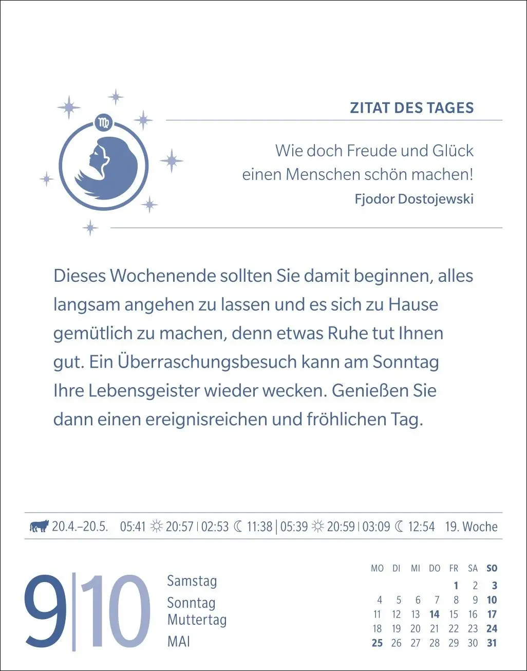 Bild: 9783840035951 | Jungfrau Sternzeichenkalender 2026 - Tagesabreißkalender - Ihr...