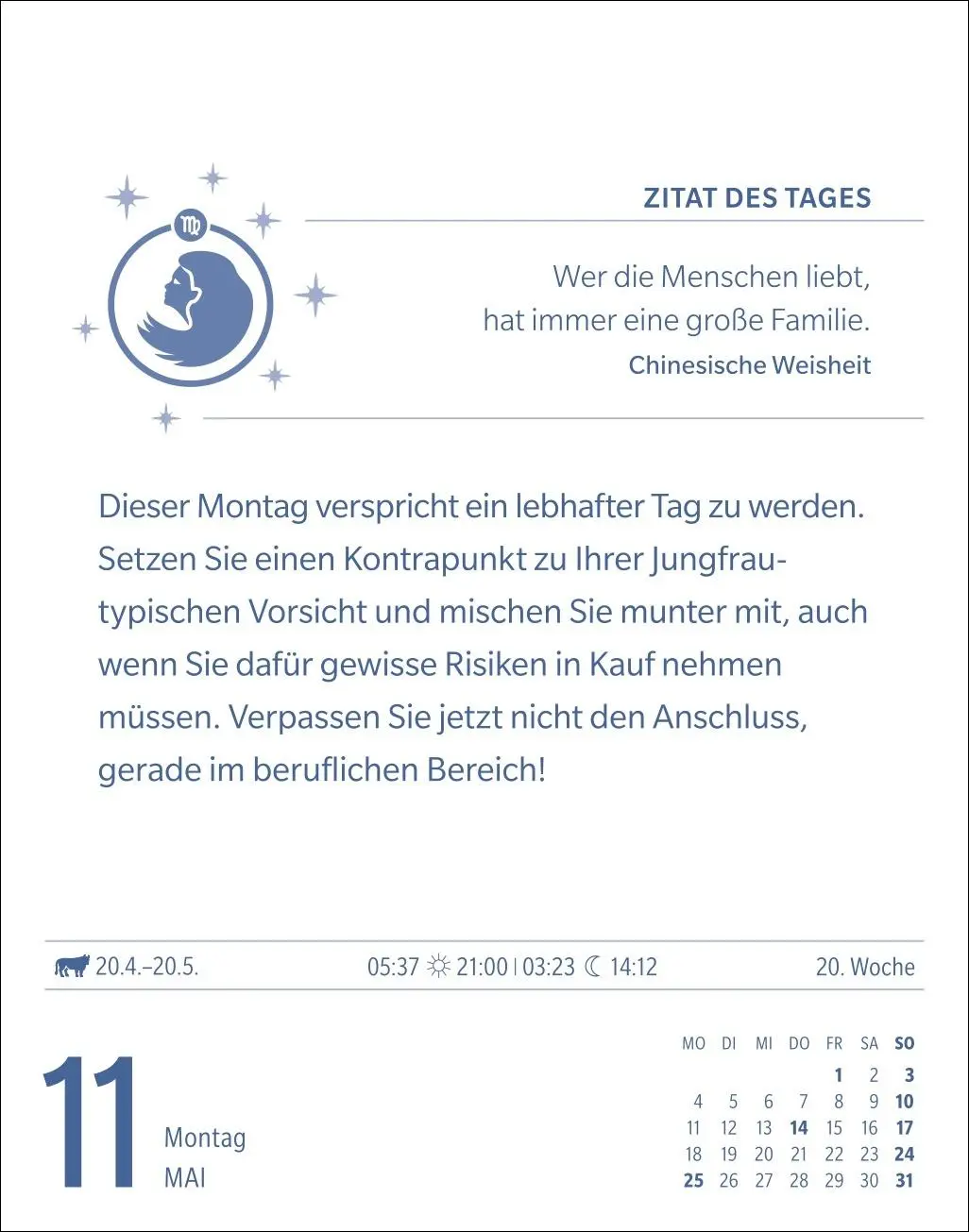 Bild: 9783840035951 | Jungfrau Sternzeichenkalender 2026 - Tagesabreißkalender - Ihr...