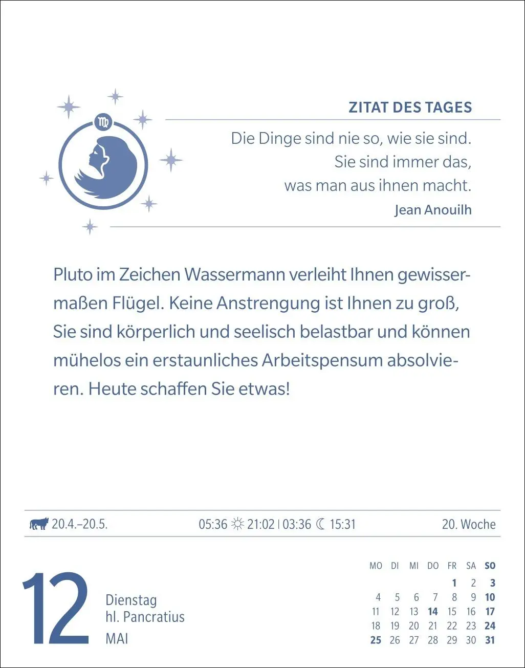 Bild: 9783840035951 | Jungfrau Sternzeichenkalender 2026 - Tagesabreißkalender - Ihr...