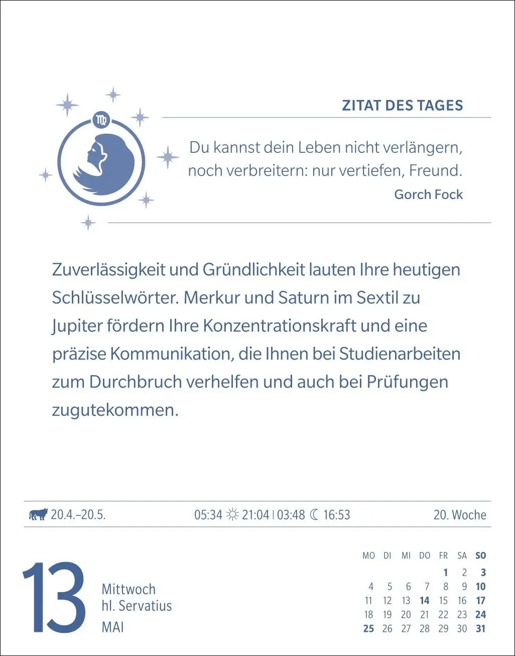 Bild: 9783840035951 | Jungfrau Sternzeichenkalender 2026 - Tagesabreißkalender - Ihr...