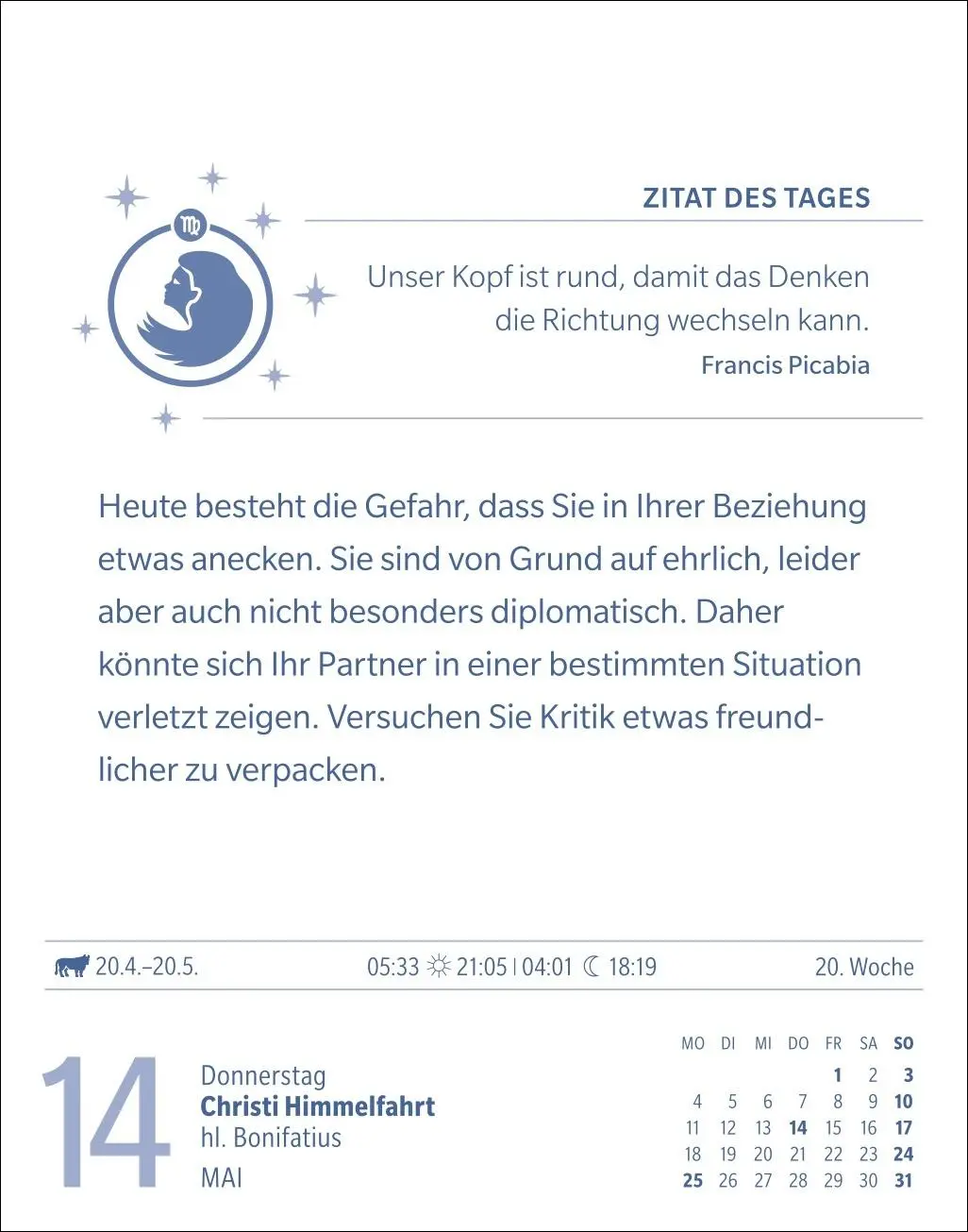 Bild: 9783840035951 | Jungfrau Sternzeichenkalender 2026 - Tagesabreißkalender - Ihr...