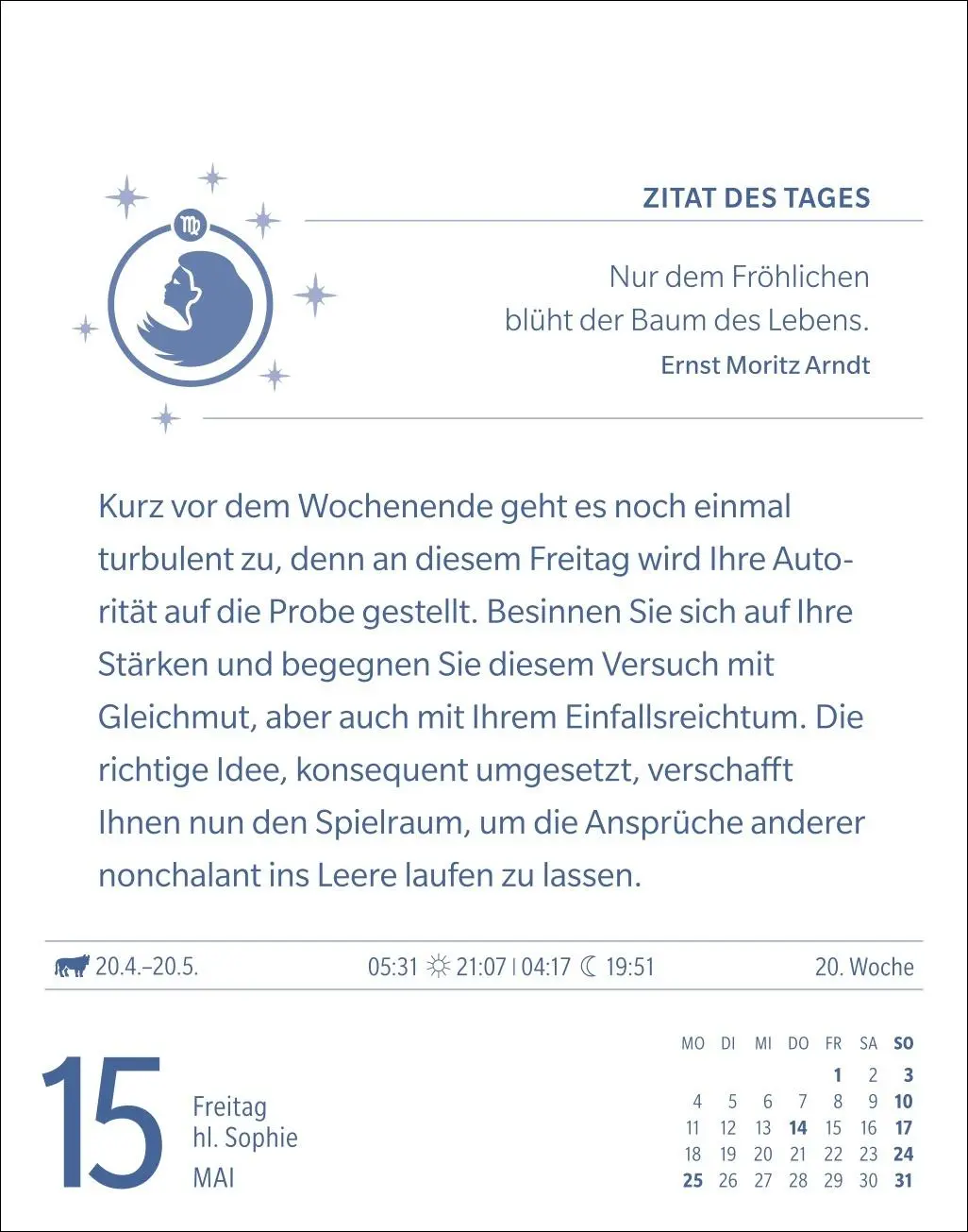 Bild: 9783840035951 | Jungfrau Sternzeichenkalender 2026 - Tagesabreißkalender - Ihr...
