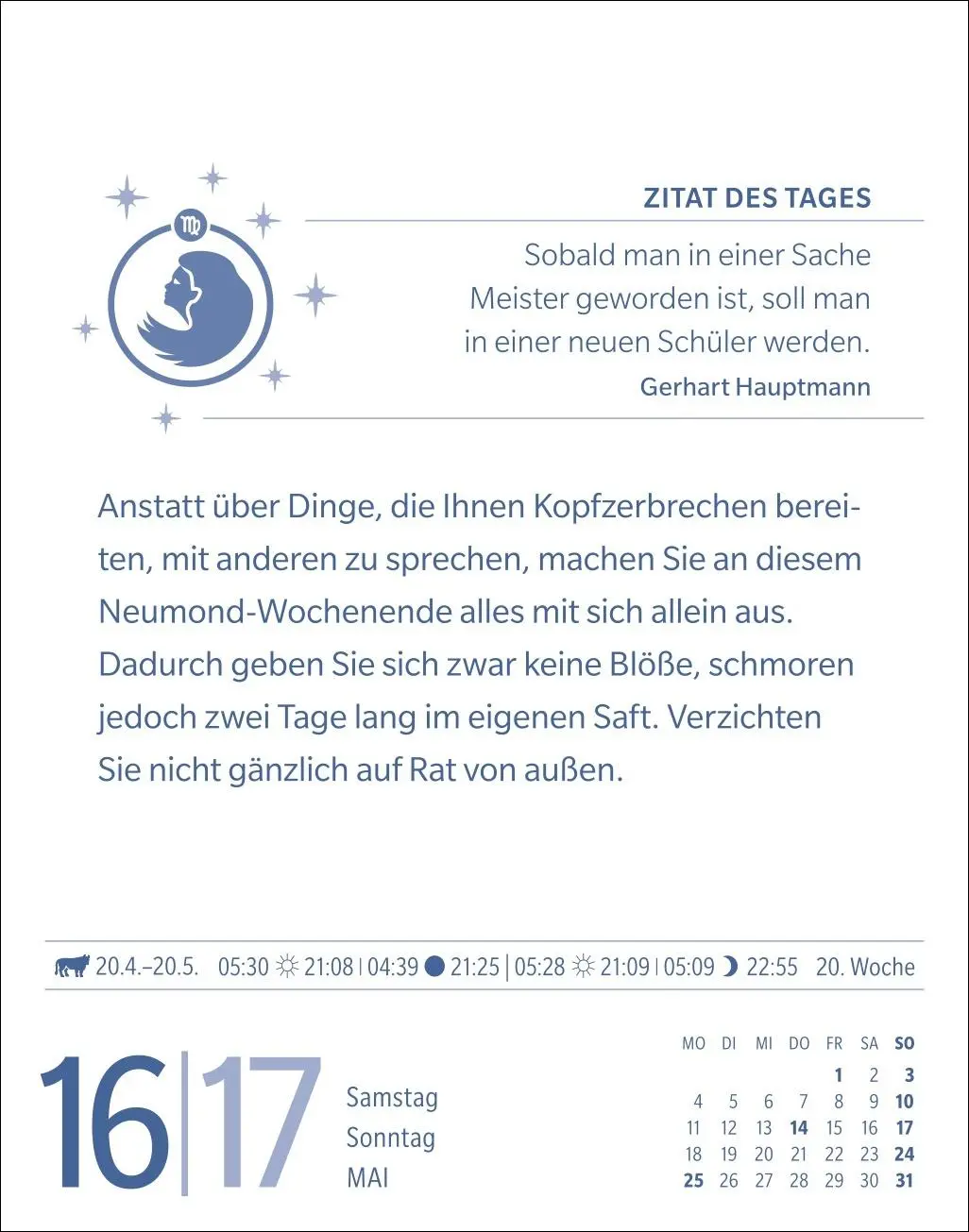 Bild: 9783840035951 | Jungfrau Sternzeichenkalender 2026 - Tagesabreißkalender - Ihr...