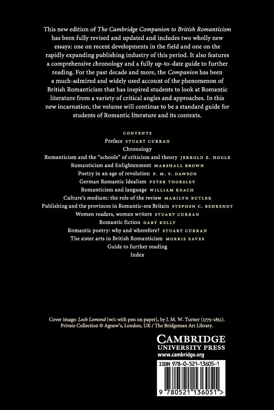Rückseite: 9780521136051 | The Cambridge Companion to British Romanticism | Stuart Curran | Buch