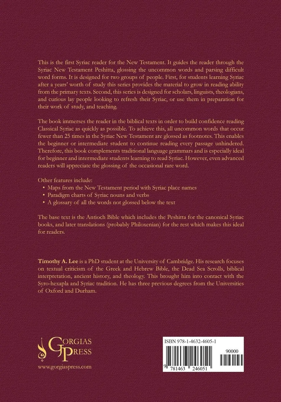 Rückseite: 9781463246051 | The Syriac Peshi¿ta New Testament | A Reader's Edition | Lee | Buch