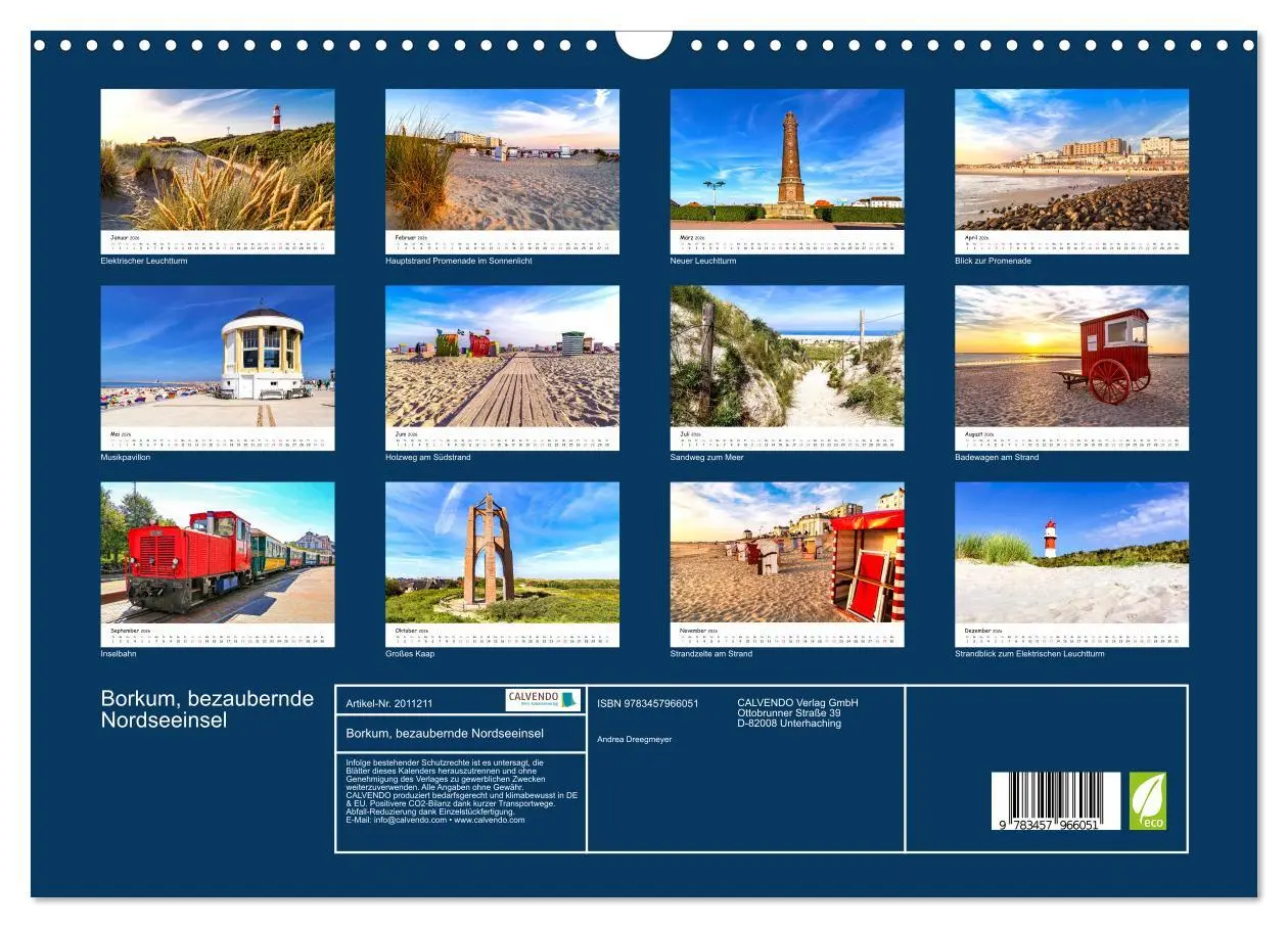 Bild: 9783457966051 | Borkum, bezaubernde Nordseeinsel (Wandkalender 2026 DIN A3 quer),...