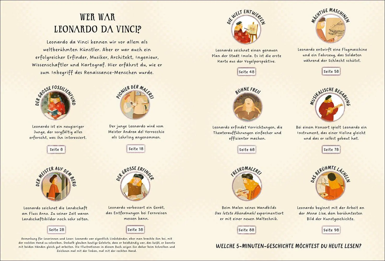 Bild: 9783458646051 | Leonardo da Vinci - 5 Minute Genius Stories (Deutsche Ausgabe) | Mara