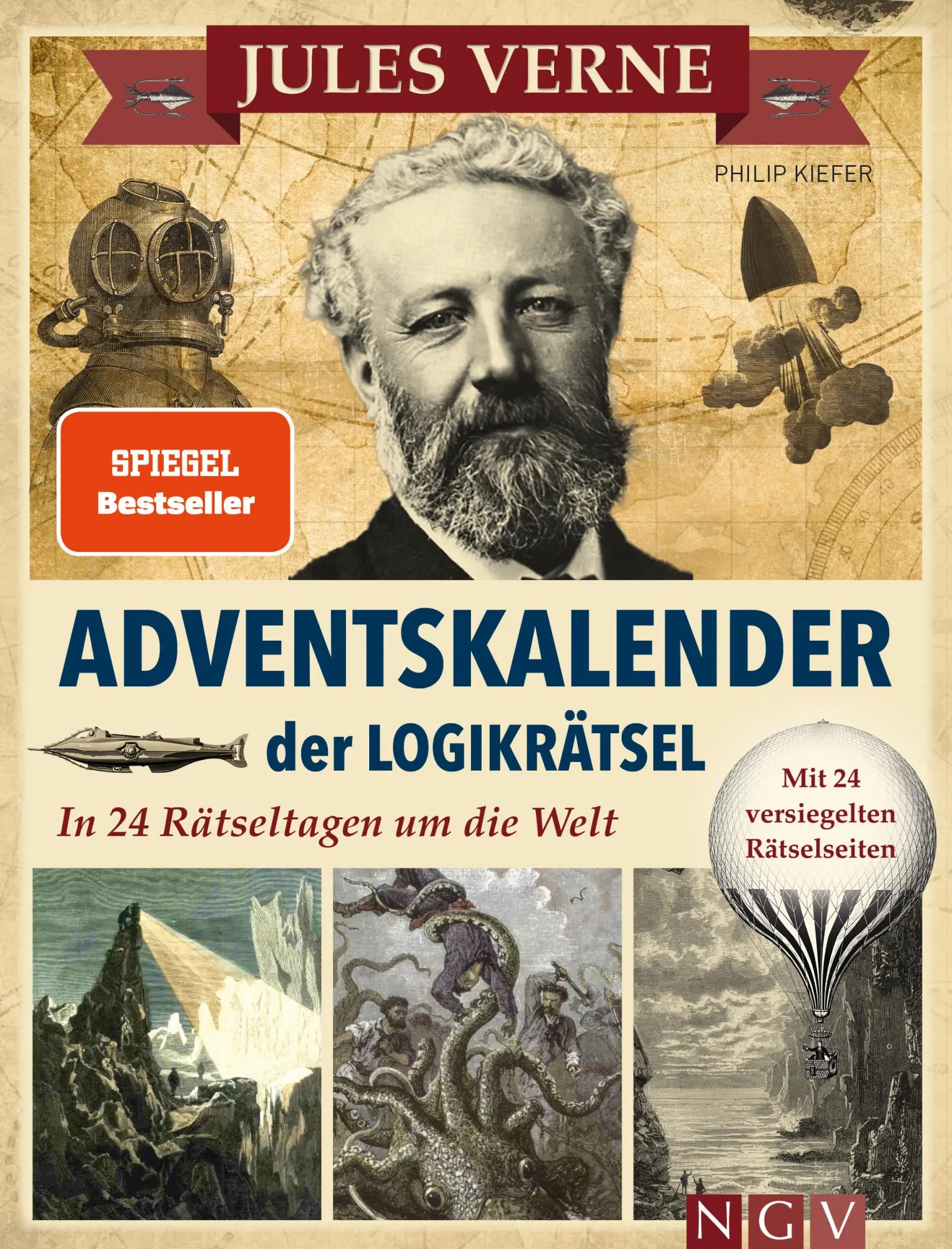 Cover: 9783625196051 | Jules Verne Adventskalender der Logikrätsel | Philip Kiefer | Buch