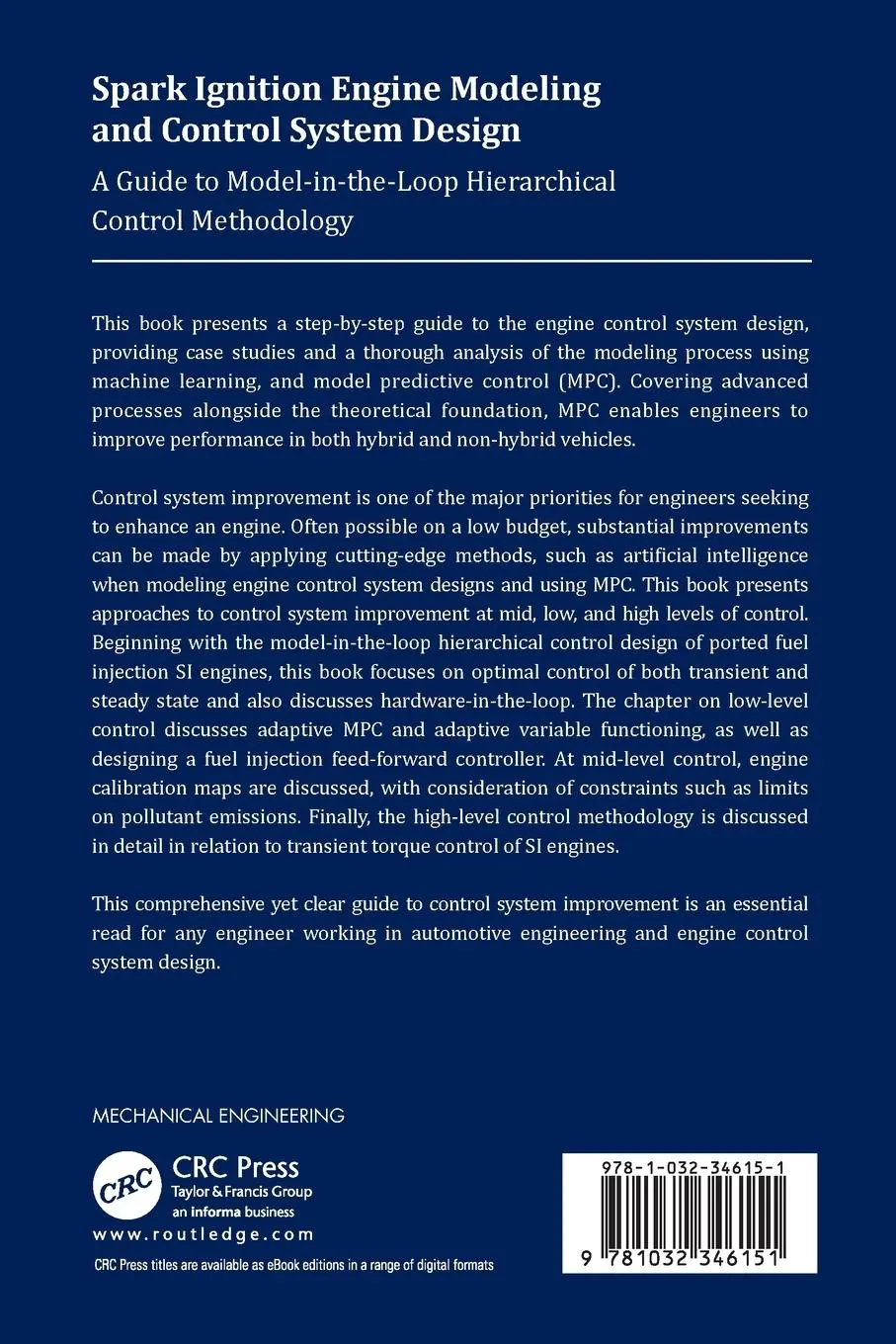Rückseite: 9781032346151 | Spark Ignition Engine Modeling and Control System Design | Taschenbuch