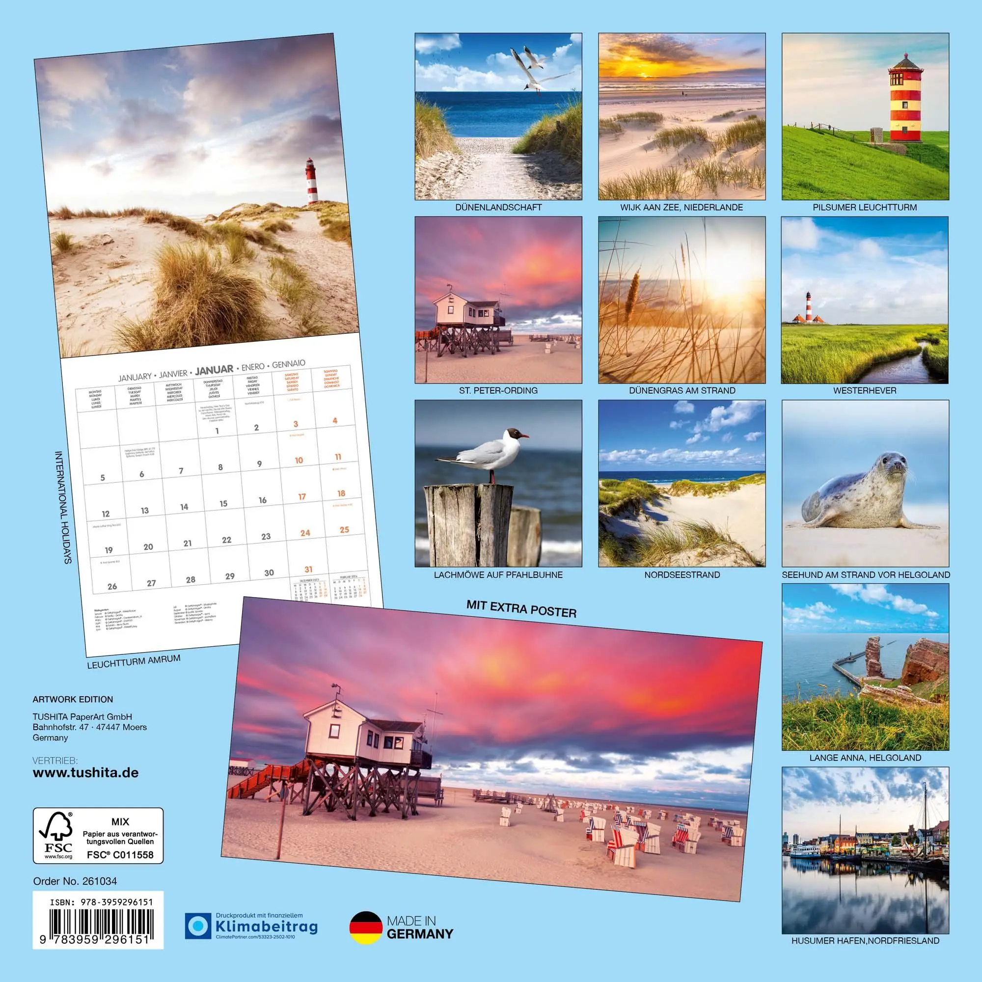 Rückseite: 9783959296151 | Nordsee/Northern Sea 2026 | Kalender 2026 | Kalender | Artwork Edition