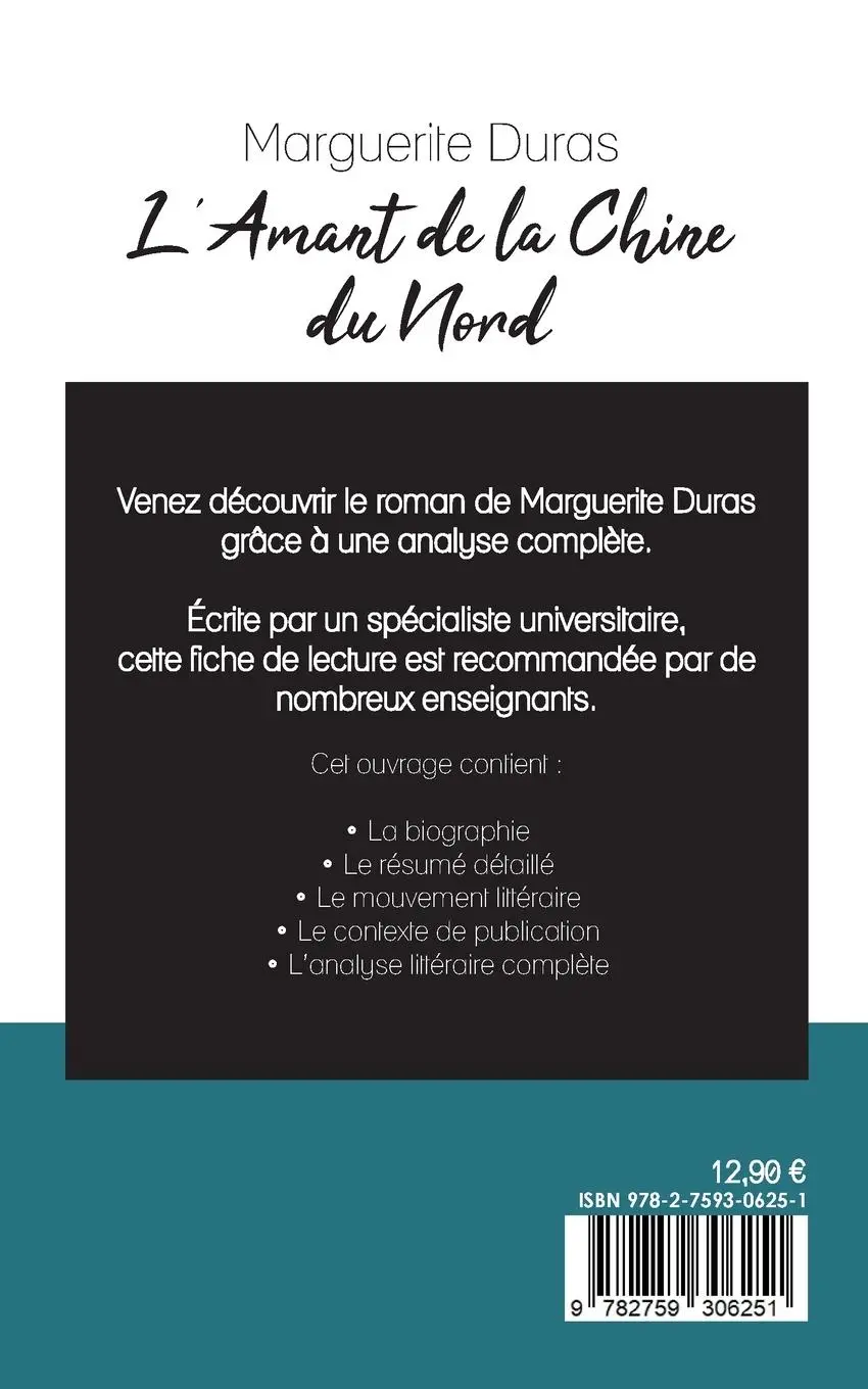 Rückseite: 9782759306251 | L'Amant de la Chine du Nord de Marguerite Duras (fiche de lecture...