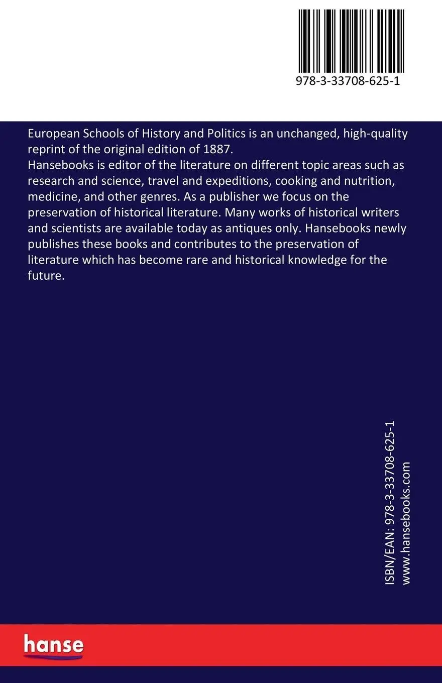 Rückseite: 9783337086251 | European Schools of History and Politics | Andrew Dickson White | Buch