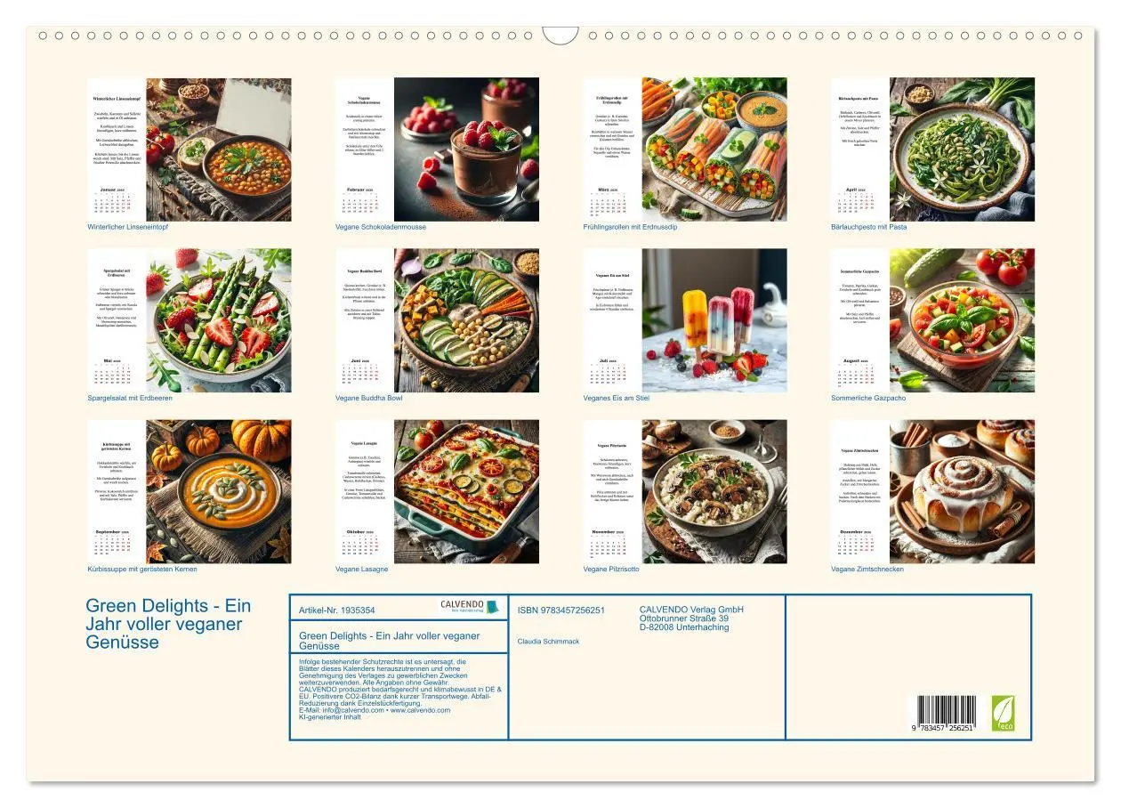 Bild: 9783457256251 | Green Delights - Ein Jahr voller veganer Genüsse (Wandkalender 2026...