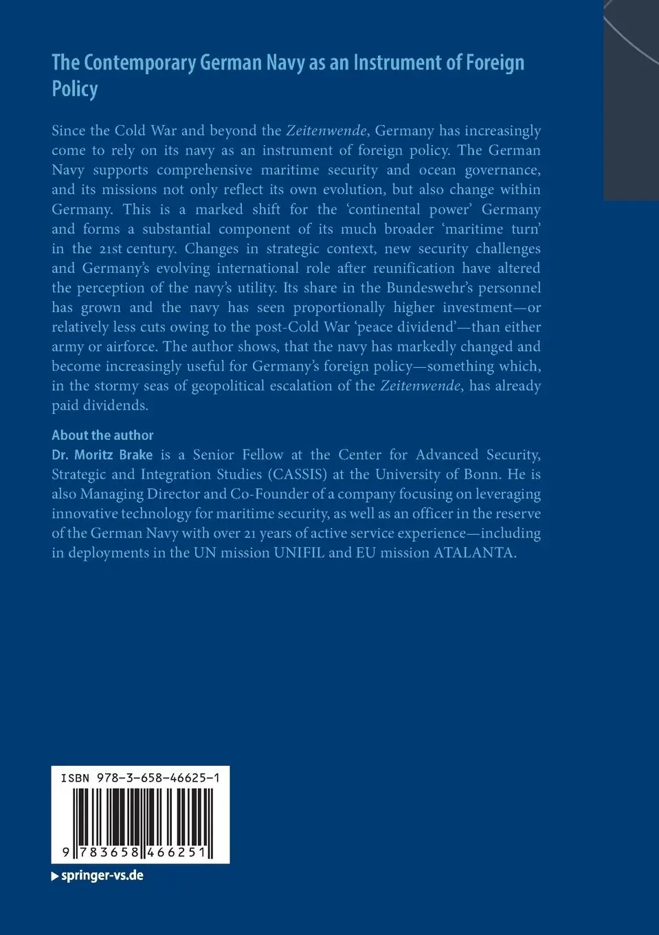 Rückseite: 9783658466251 | The Contemporary German Navy as an Instrument of Foreign Policy | Buch