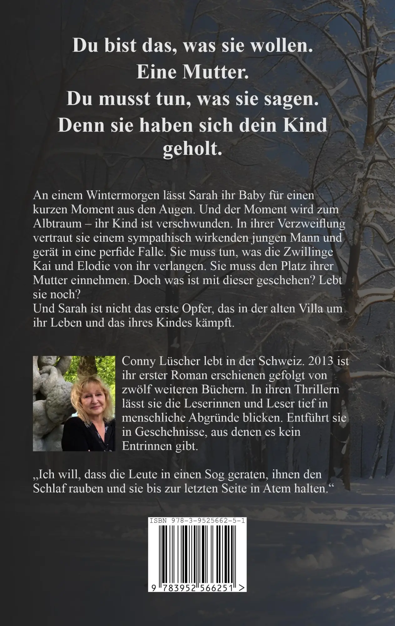 Rückseite: 9783952566251 | Finstere Absicht | Conny Lüscher | Taschenbuch | Paperback | 248 S.