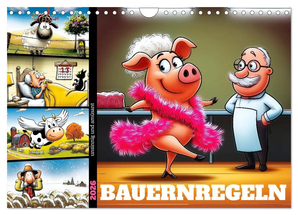 Cover: 9783516646351 | Bauernregeln, unsinnig und amüsant (Wandkalender 2026 DIN A4 quer),...