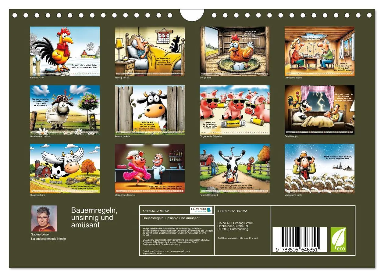Bild: 9783516646351 | Bauernregeln, unsinnig und amüsant (Wandkalender 2026 DIN A4 quer),...