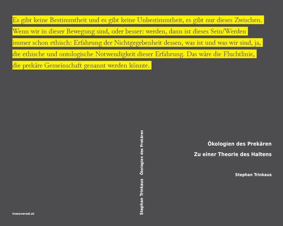 Ökologien des Prekären - Stephan Trinkaus Taschenbuch
