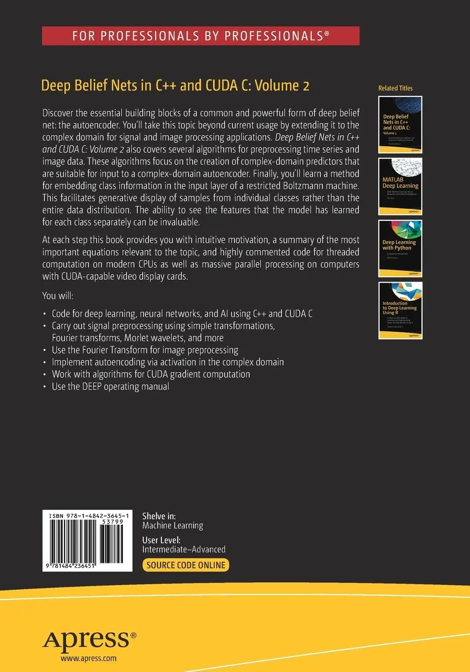 Rückseite: 9781484236451 | Deep Belief Nets in C++ and CUDA C: Volume 2 | Timothy Masters | Buch