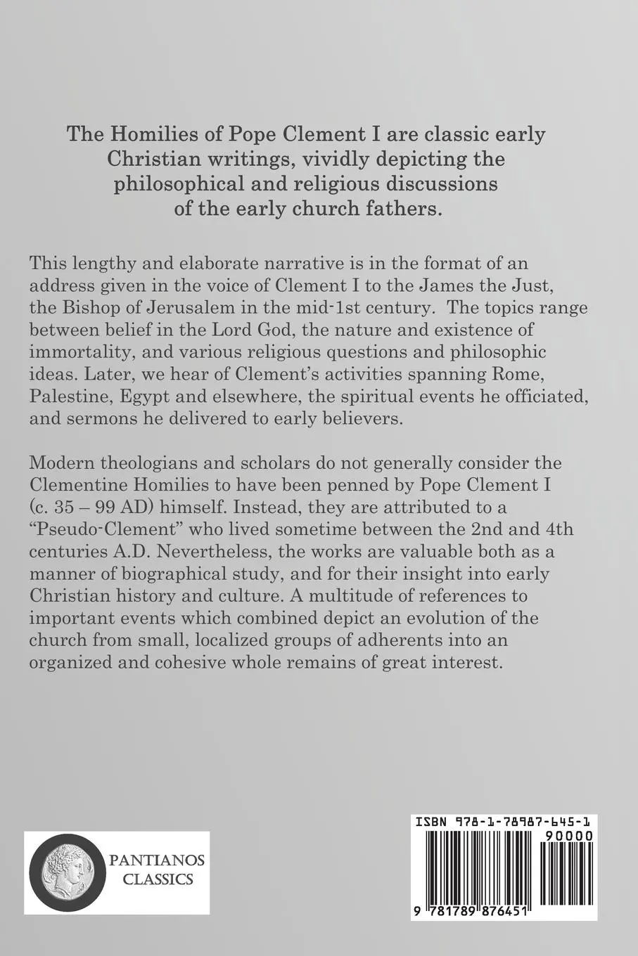 Rückseite: 9781789876451 | The Clementine Homilies | A Classic of the Early Christian Church | I