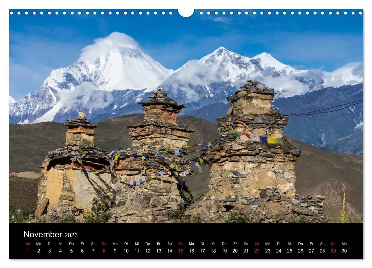 Bild: 9783516016451 | Buddhistische Chörten im Himalaya (Wandkalender 2026 DIN A3 quer),...
