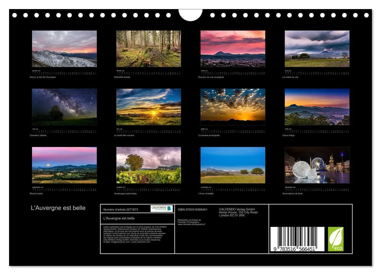 Bild: 9783516566451 | L'Auvergne est belle (Calendrier mural 2026 DIN A4 vertical),...