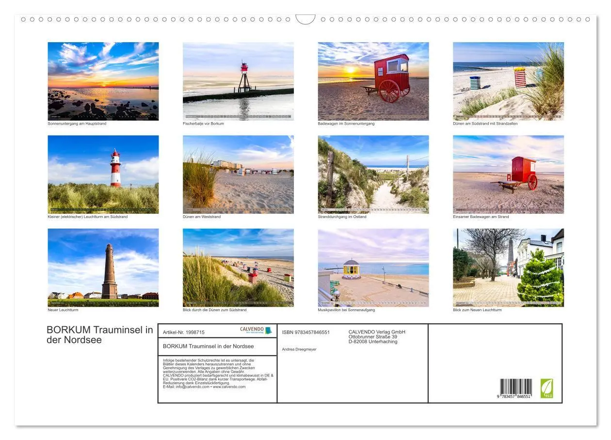 Bild: 9783457846551 | BORKUM Trauminsel in der Nordsee (Wandkalender 2026 DIN A2 quer),...