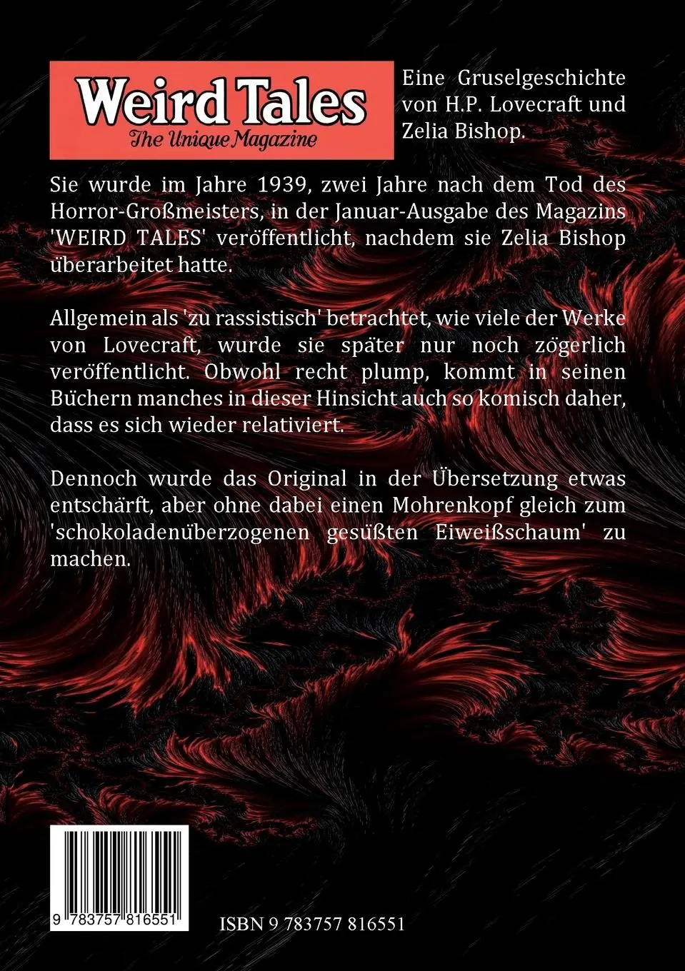 Rückseite: 9783757816551 | Medusas Haar | H. P. Lovecraft (u. a.) | Taschenbuch | 92 S. | Deutsch