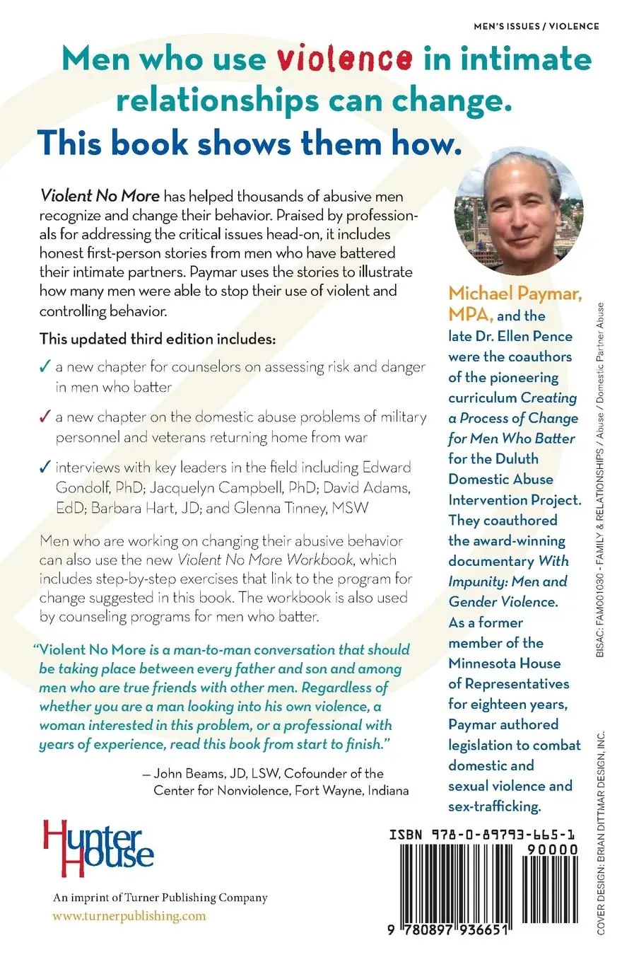 Rückseite: 9780897936651 | Violent No More | Helping Men End Domestic Abuse, Third ed. | Paymar