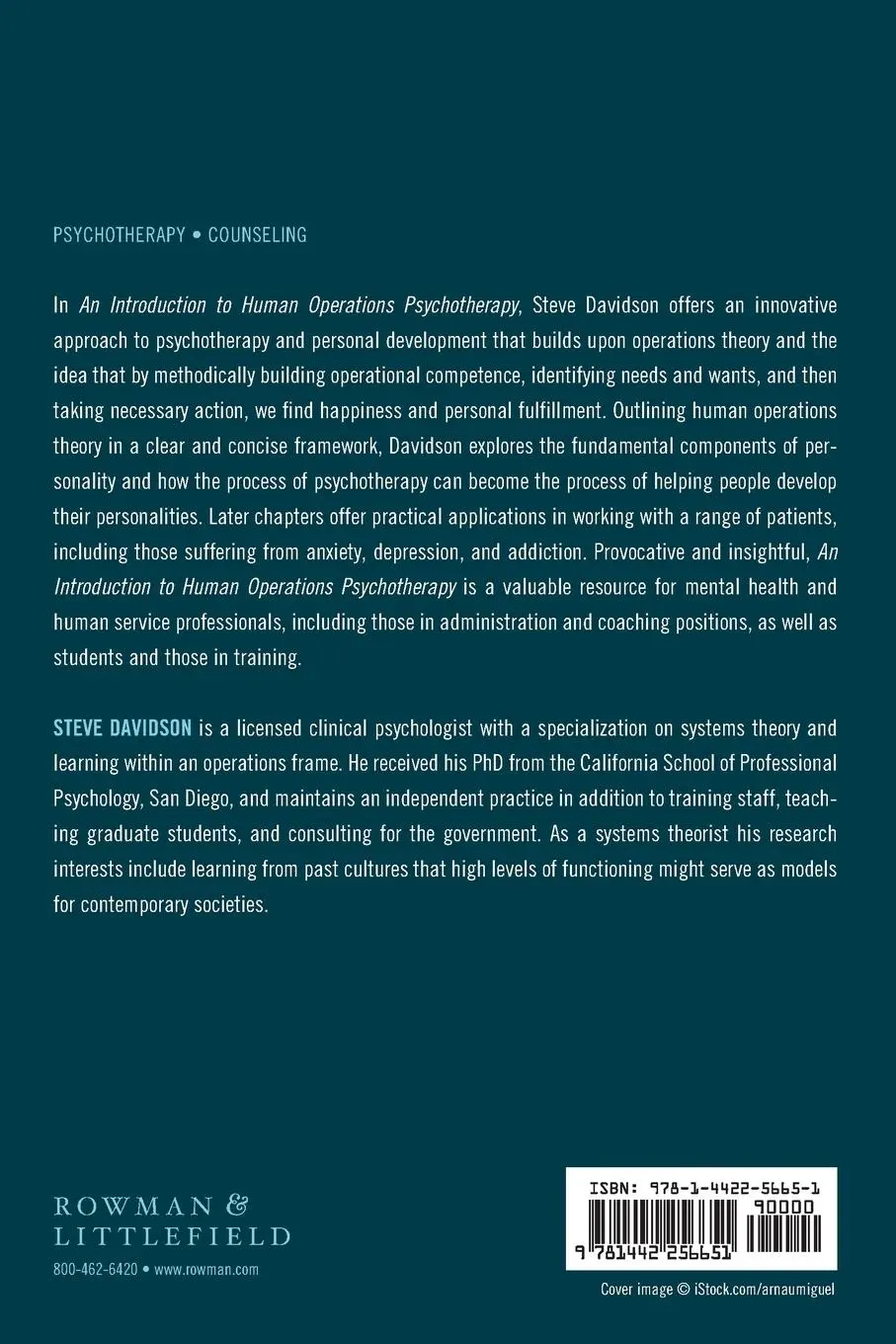 Rückseite: 9781442256651 | Introduction to Human Operations Psychotherapy | Steve Davidson | Buch